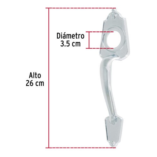 461392 46139 - Chapetón metálico para puerta, acabado cromo mate