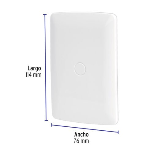 461412 46141 - Placa de ABS, ciega, línea Italiana, color blanco, Volteck