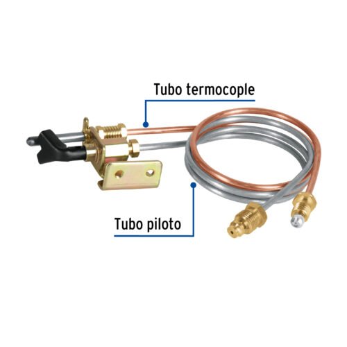461461 46146 - Termopar con piloto, tubo de aluminio, 60 cm, Foset
