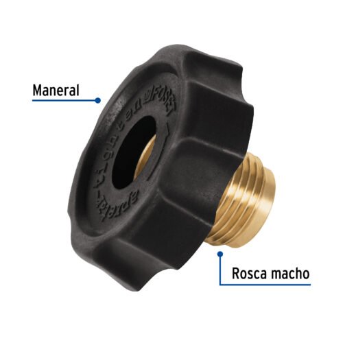 461541 46154 - Tuerca izquierda de latón 7/8" con maneral plástico, Foset