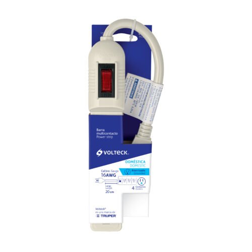 46181 - Multicontacto económico 4 entradas, blanco, VOLTECK