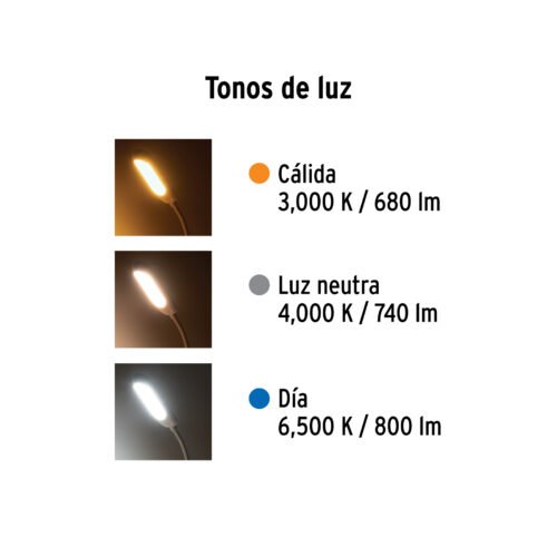 46189 - Lámpara de LED 5W cuello flexible para escritorio, Volteck