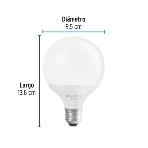 46195 - Lámpara de LED tipo globo 8 W luz de día, en caja, Volteck