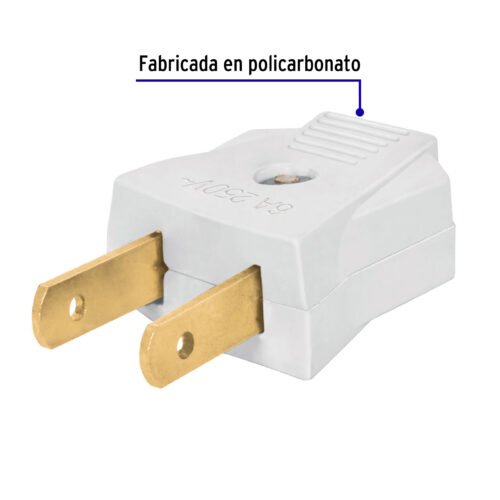 462091 46209 - 2 Clavijas no polarizadas planas de policarbonato, Volteck
