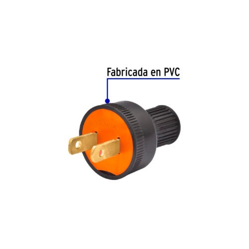 46210 - 2 Clavijas no polarizadas redondas de PVC, Volteck