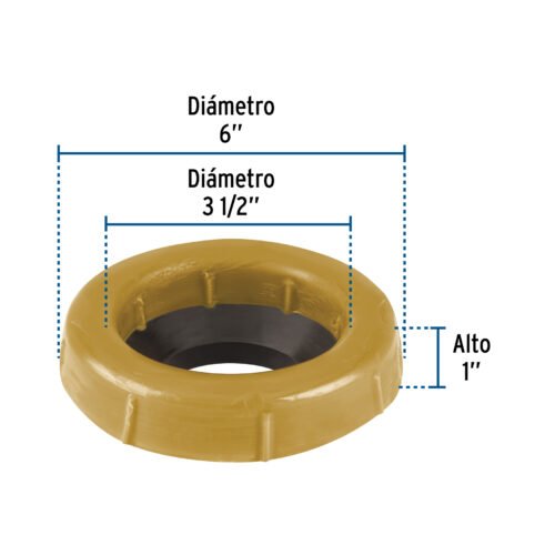 46235 - Cuello de cera con guía para WC, robusto, 250 g, Foset