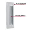 462381 46238 - Jaladera de embutir cuadrada acabado cromo mate, HERMEX