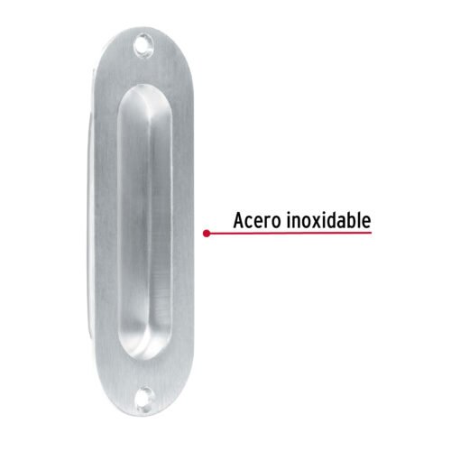 462391 46239 - Jaladera de embutir ovalada acabado cromo mate, HERMEX
