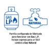 46248 - Parrilla gas empotrable 90cm, 5 quem, vidrio negro, Riviera