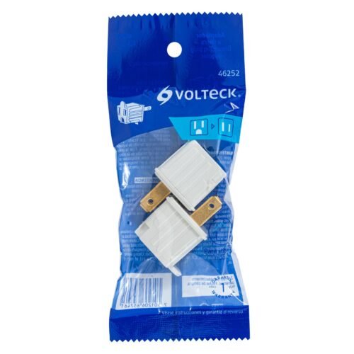 46252 - Bolsa con 2 adaptadores 3 a 2 blancos, Volteck