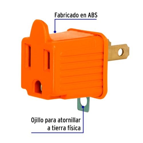 462531 46253 - Bolsa con 2 adaptadores 3 a 2 naranjas, Volteck