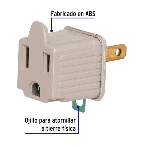 462541 46254 - Bolsa con 2 adaptadores 3 a 2 grises, Volteck