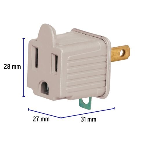 462542 46254 - Bolsa con 2 adaptadores 3 a 2 grises, Volteck
