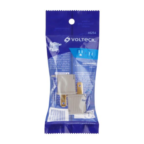 462543 46254 - Bolsa con 2 adaptadores 3 a 2 grises, Volteck