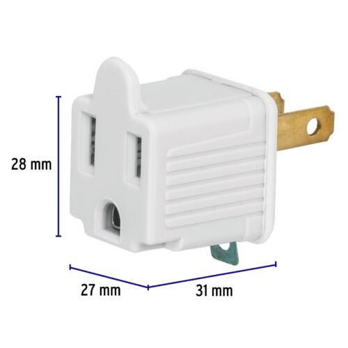 462552 46255 - Adaptador 3 a 2, blanco, a granel, Volteck