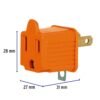 462562 46256 - Adaptador 3 a 2, naranja, a granel, Volteck