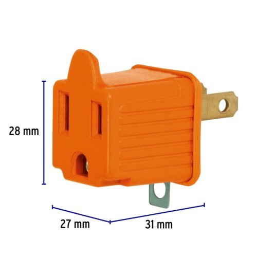 462562 46256 - Adaptador 3 a 2, naranja, a granel, Volteck