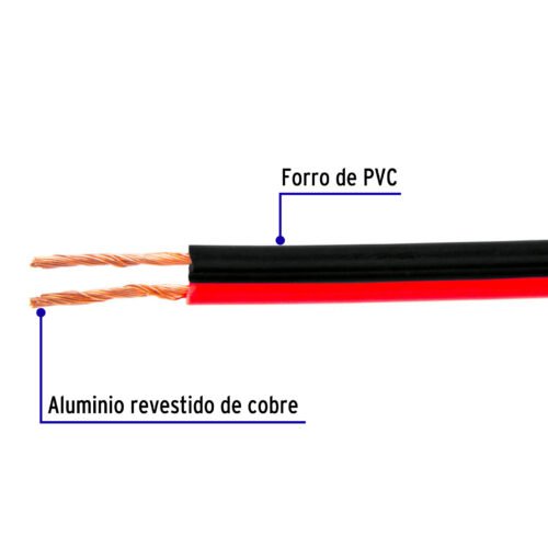Web 46268 - Rollo de 100 m de cable polarizado bicolor p/bocina 18 AWG