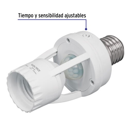 46274 - Portalámpara con sensor de movimiento 360°, Volteck