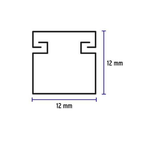 46279 - Canaleta de 1 vía 12 x 12 mm, VOLTECK