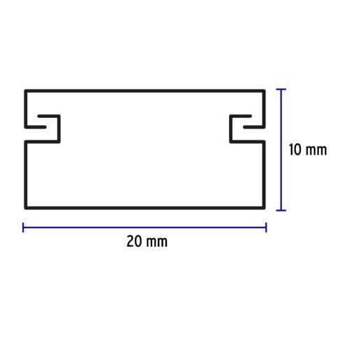 46280 - Canaleta de 1 vía 10 x 20 mm, VOLTECK