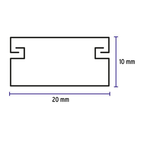 46280 - Canaleta de 1 vía 10 x 20 mm, VOLTECK