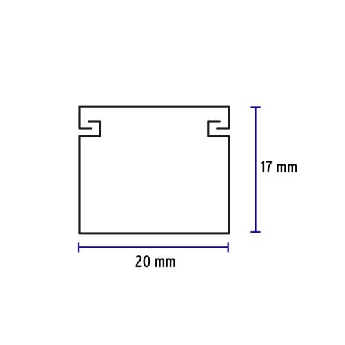 46281 - Canaleta de 1 vía 17 x 20 mm, VOLTECK