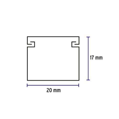 46281 - Canaleta de 1 vía 17 x 20 mm, VOLTECK