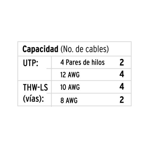 46283 - Canaleta de 2 vías 10 x 20 mm, con división, VOLTECK