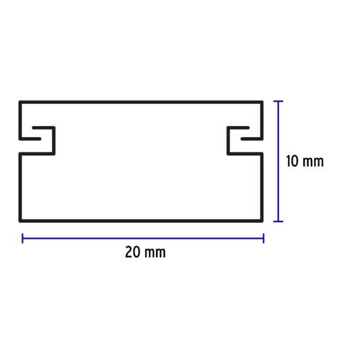 46284 - Canaleta de 1 vía 10 x 20 mm, con adhesivo, VOLTECK