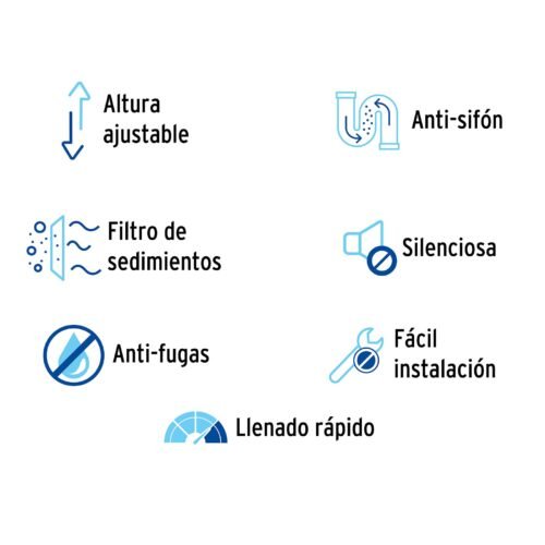 46285 - Válvula de llenado con ajuste de altura para WC, Foset