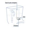 46287 - Válvula de descarga 3" para WC de 1 pza, cadena inox, Foset