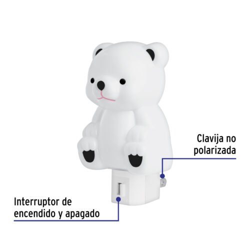 46288 - Luz de noche con lámpara E12, oso, Volteck