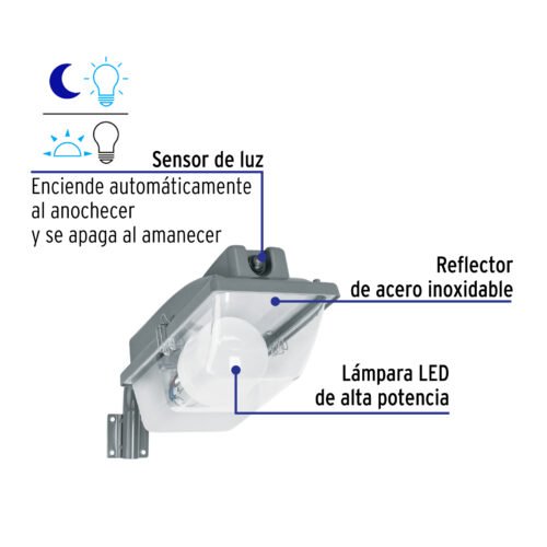 46290 - Luminario suburbano de ABS 45W con sensor de luz y lámpara