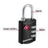 46291 - Candado maletero de combinación 27 mm seguridad TSA, blíster