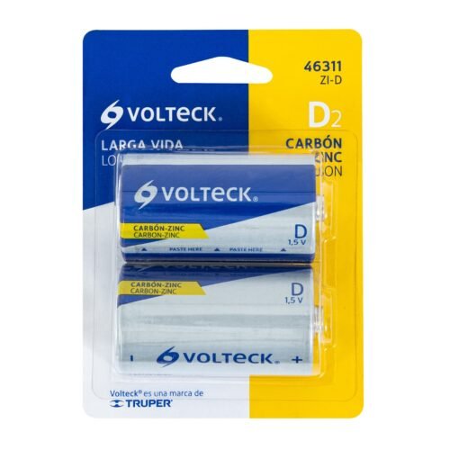 46311 46311 - Blíster con 2 pilas zinc-carbón D, VOLTECK