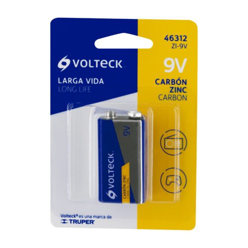 46312 - Blíster con 1 pila zinc-carbón 9 V, VOLTECK