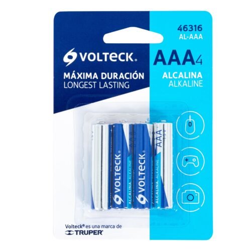 46316 46316 - Blíster con 4 pilas alcalinas AAA, VOLTECK