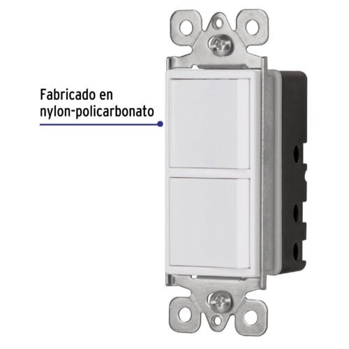 463371 46337 - Interruptor dúplex, 1 sencillo y 1 de 3 vías, línea Classic