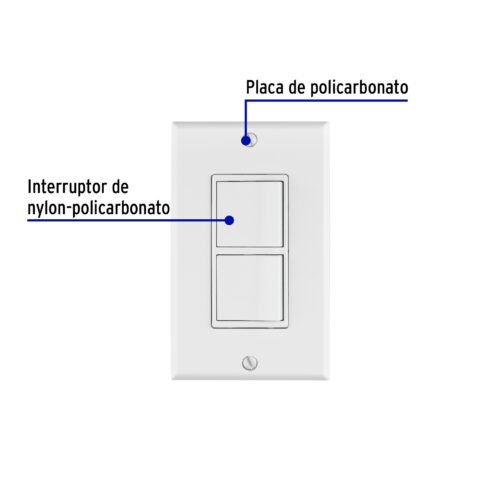 46338 - Placa armada con 2 interruptores sencillos, línea Classic