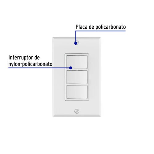 46339 - Placa armada con 3 interruptores sencillos, línea Classic
