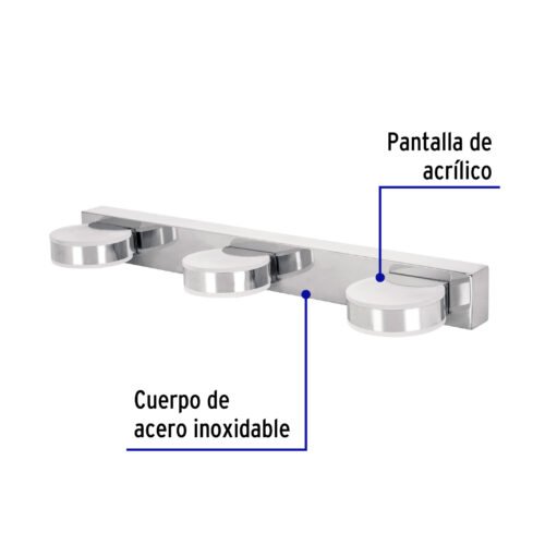 463462 46346 - Arbotante decorativo de LED 10 W con 3 spots para baño