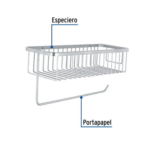 463511 46351 - Portarrollo y especiero en cromo para cocina, Foset Riviera