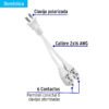 46353 - Mini extensión eléctrica doméstica dual 10 cm, blanca