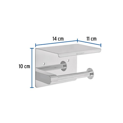 46354 - Portarrollo cromo con soporte para celular, Foset Riviera