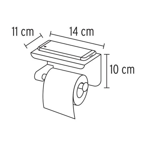463552 46355 - Portarrollo satín con soporte para celular, Foset Riviera