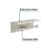 463571 46357 - Portarrollo doble en satín con soporte para celular, Riviera