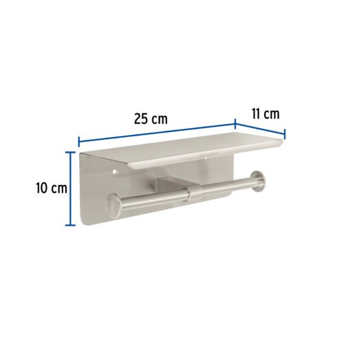 463572 46357 - Portarrollo doble en satín con soporte para celular, Riviera
