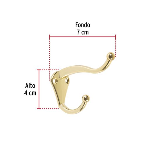 46358 46358 - Gancho tipo perchero sombrero y abrigo, 4cm, antiguo, HERMEX