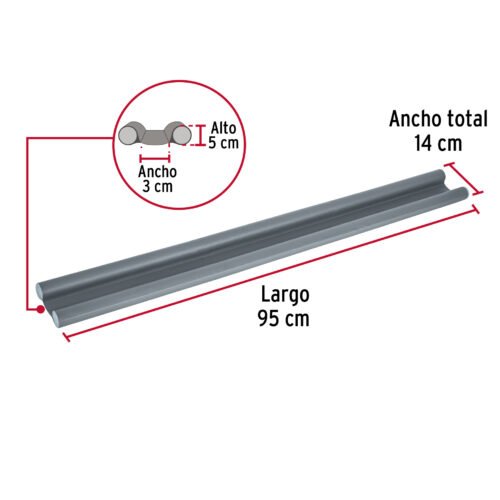 46365 - Guardapolvo con funda 95 cm, gris, HERMEX